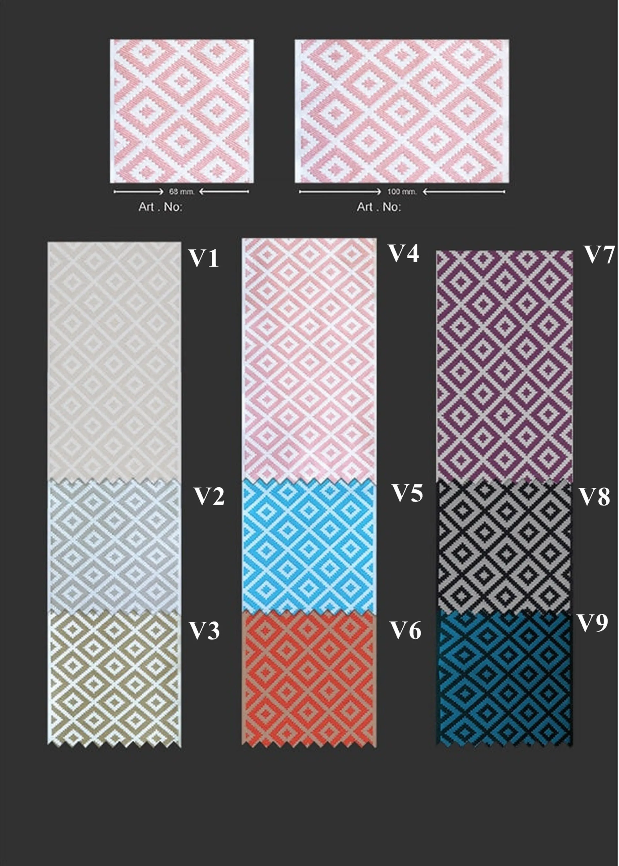 100mm Cream&White Mosaic Ribbon for Drapery Banding (3.93 inch), Jacquard Trim, Drapery Banding Tape, Curtain Making Fabric Drape 194 V1
