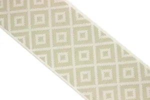 100mm Cream&White Mosaic Ribbon for Drapery Banding (3.93 inch), Jacquard Trim, Drapery Banding Tape, Curtain Making Fabric Drape 194 V1