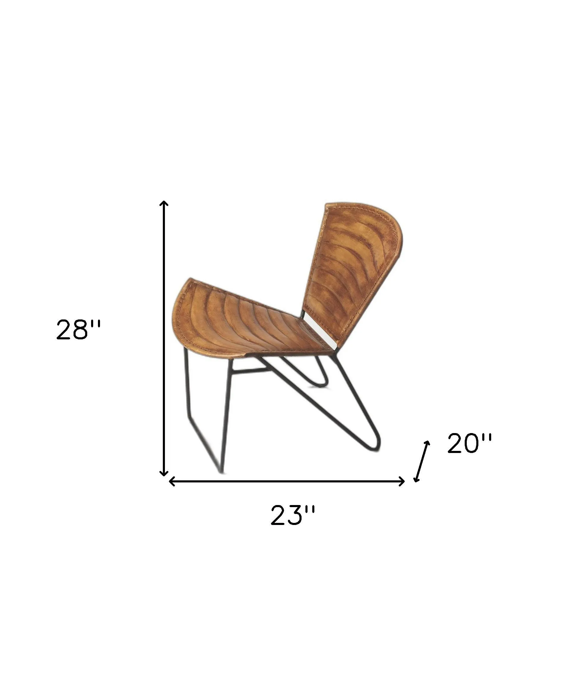28" Faux Leather Side Chair - Brown