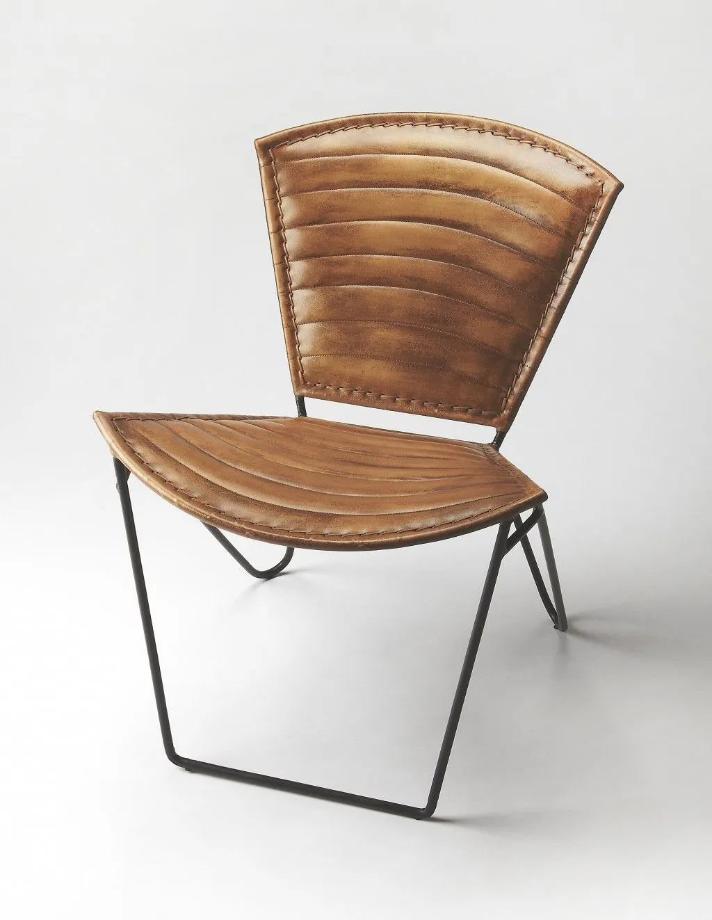 28" Faux Leather Side Chair - Brown