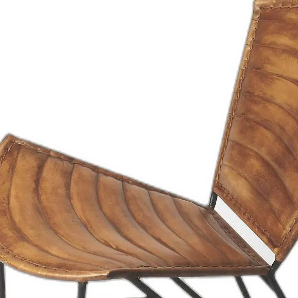 28" Faux Leather Side Chair - Brown