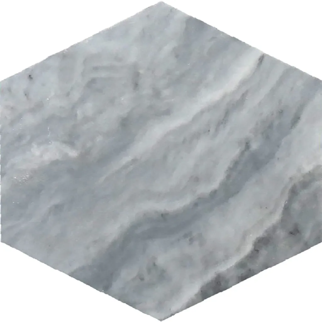 5 pack Gray 10-in x 10-in Honed Natural Stone Marble Hexagon Marble Look Floor and Wall Tile (2.95 sq ft/case) - Sample