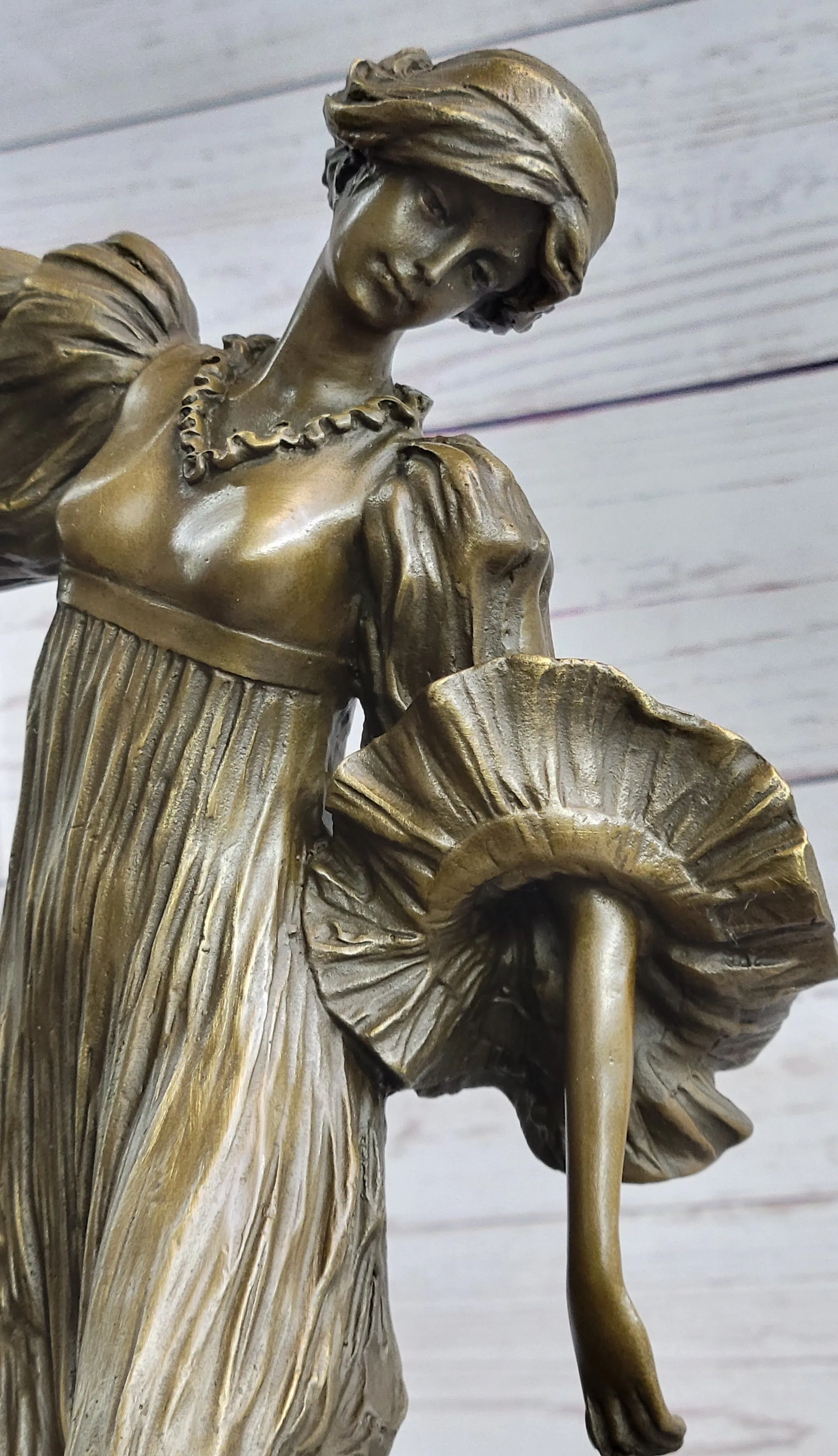 Agathon Léonard Danseuse Chantant Bronze Statue Sculpture Figure 16" x 6.5"