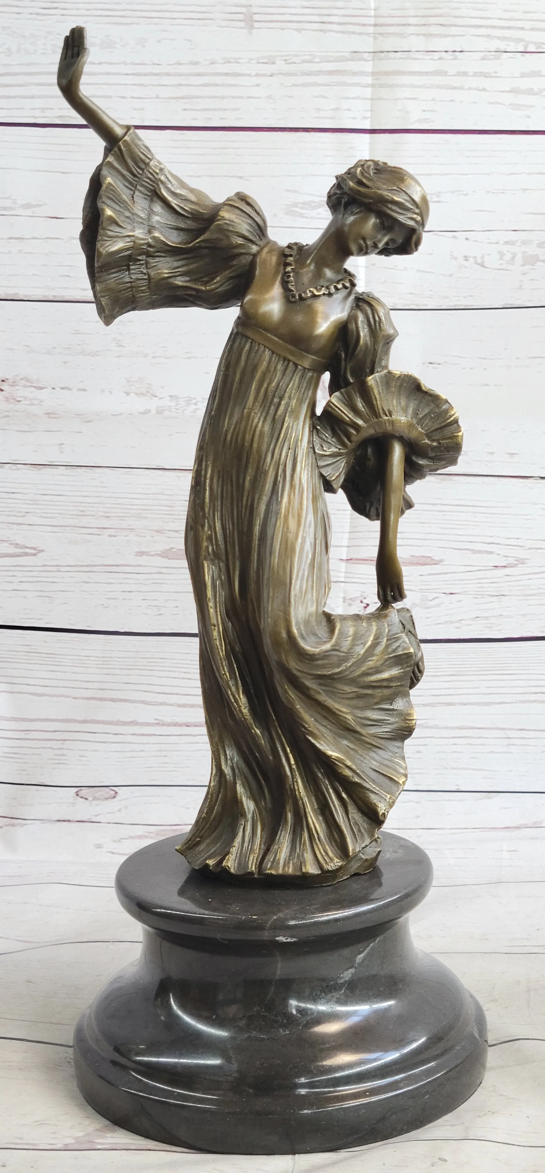 Agathon Léonard Danseuse Chantant Bronze Statue Sculpture Figure 16" x 6.5"