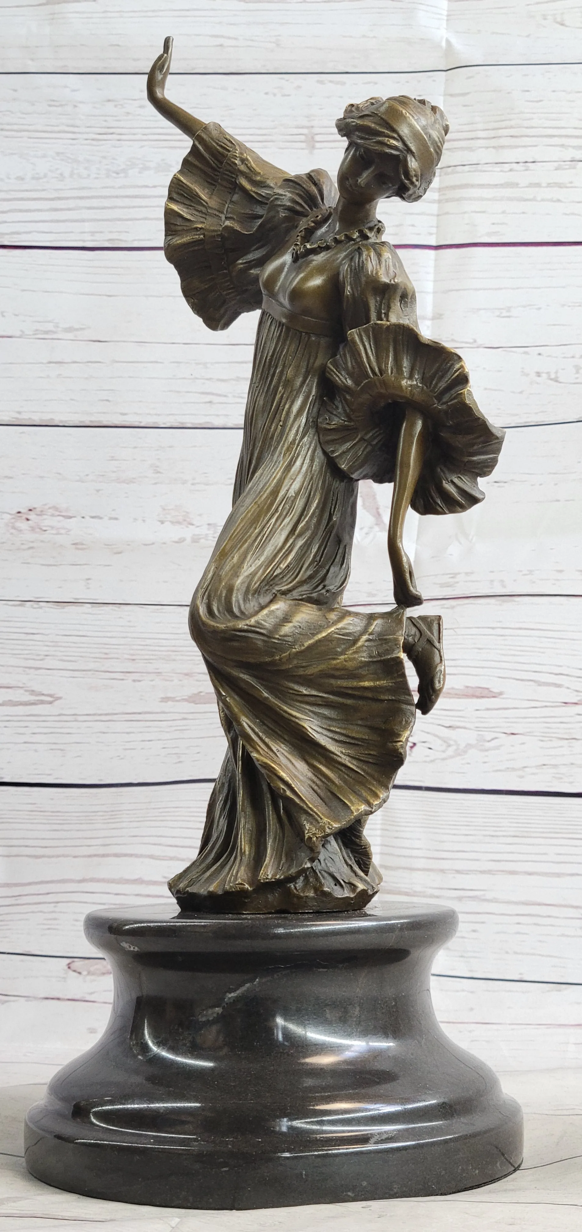 Agathon Léonard Danseuse Chantant Bronze Statue Sculpture Figure 16" x 6.5"