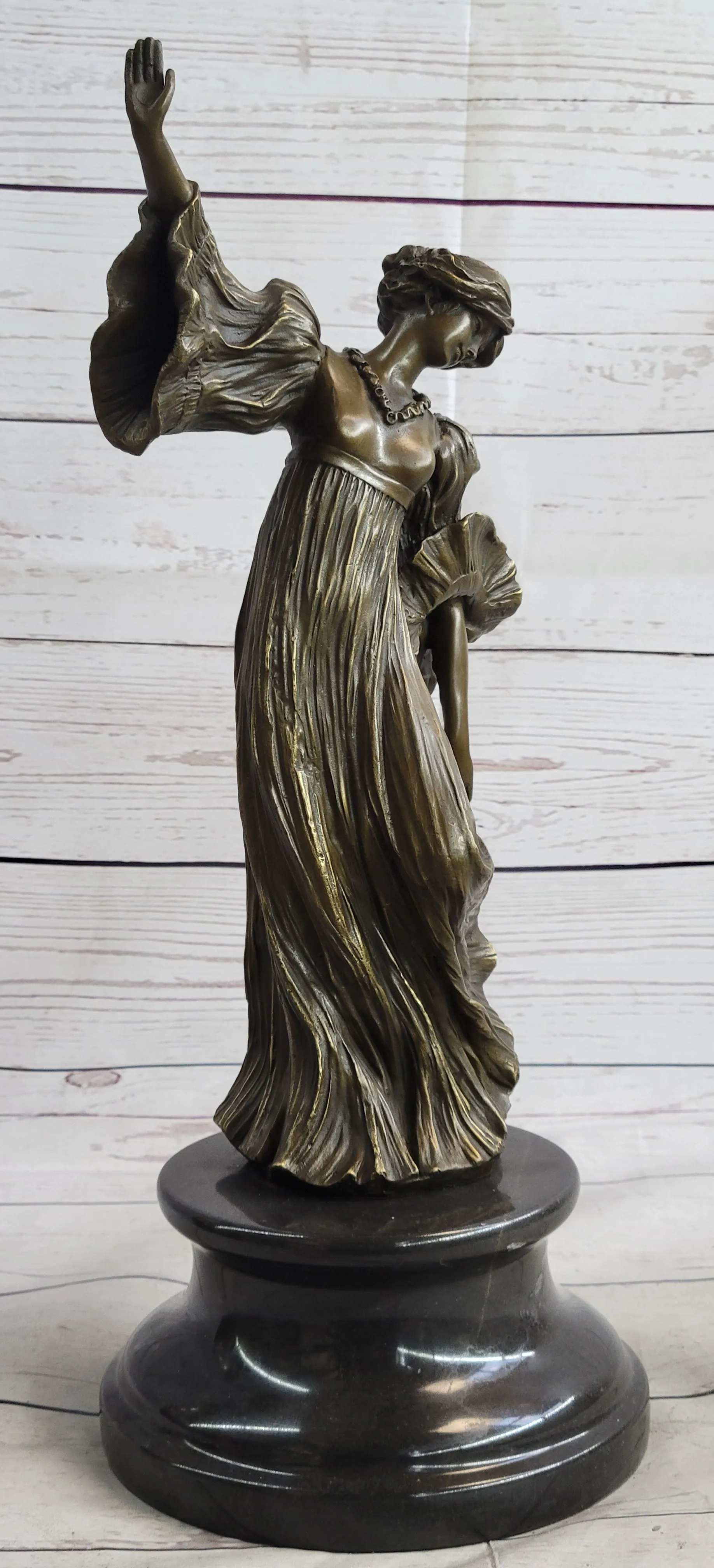 Agathon Léonard Danseuse Chantant Bronze Statue Sculpture Figure 16" x 6.5"
