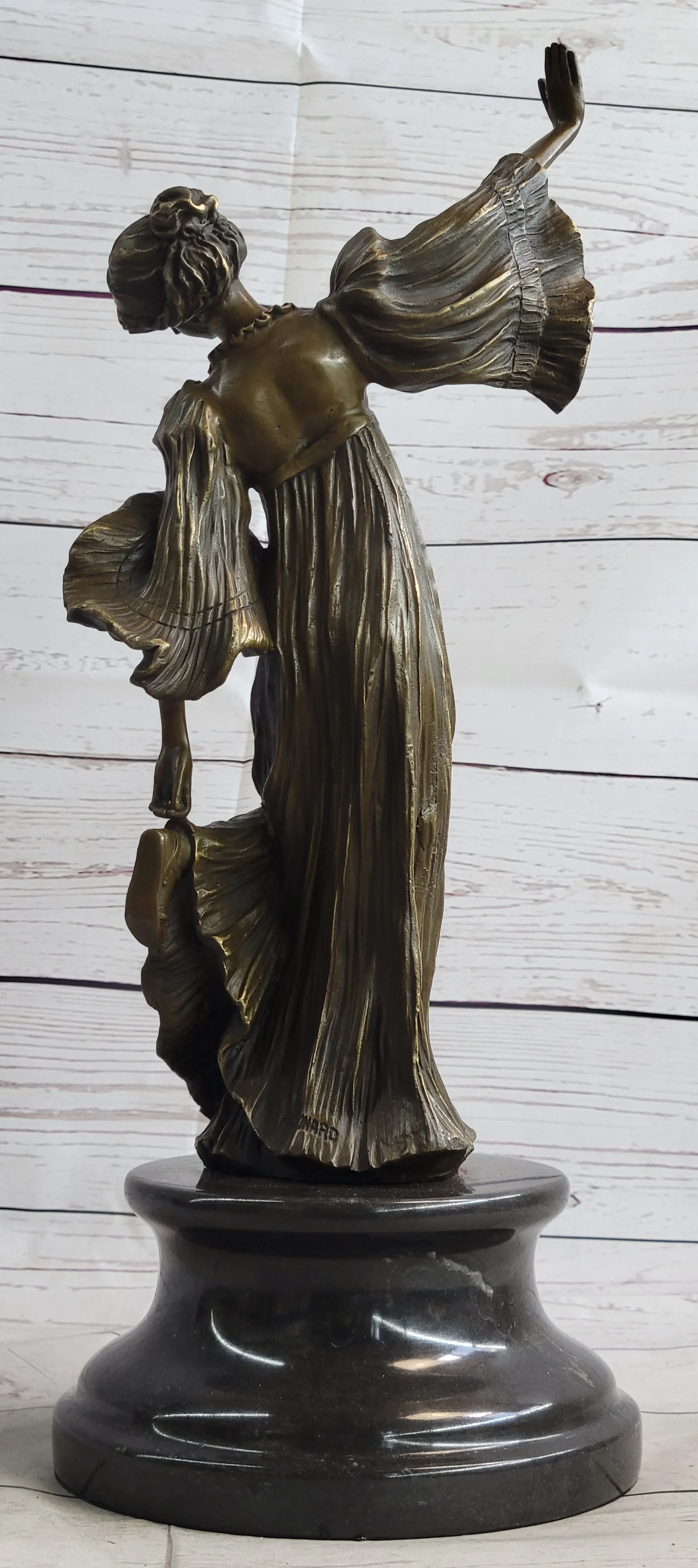 Agathon Léonard Danseuse Chantant Bronze Statue Sculpture Figure 16" x 6.5"