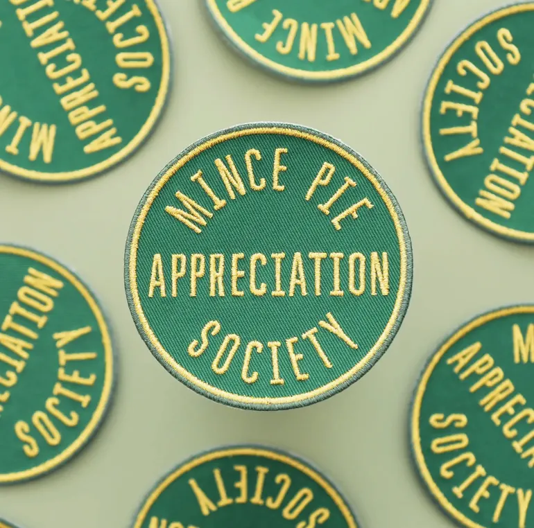 Alphabet Bags - Mince Pie Appreciation Embroidered Patch