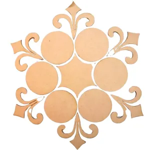 American Elm Wooden Rangoli Design Set for Diwali - 14x12.5 Inch MDF Rangoli Cutout - Festive Home Décor