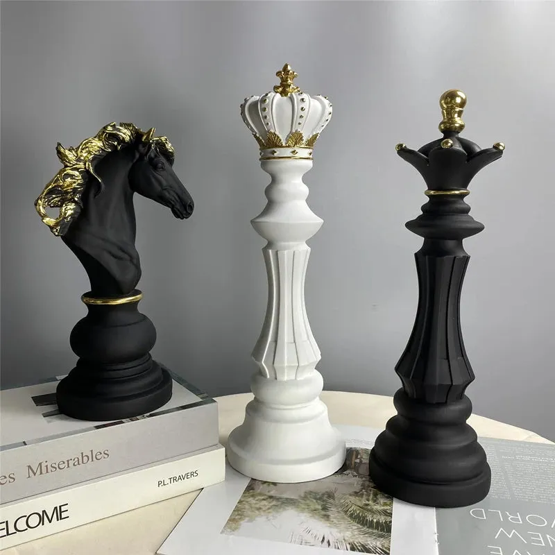 Anyhouz Home Figurine Chess Piece New Queen Resin for Living Room Desktop Decoration Accessories Gifts