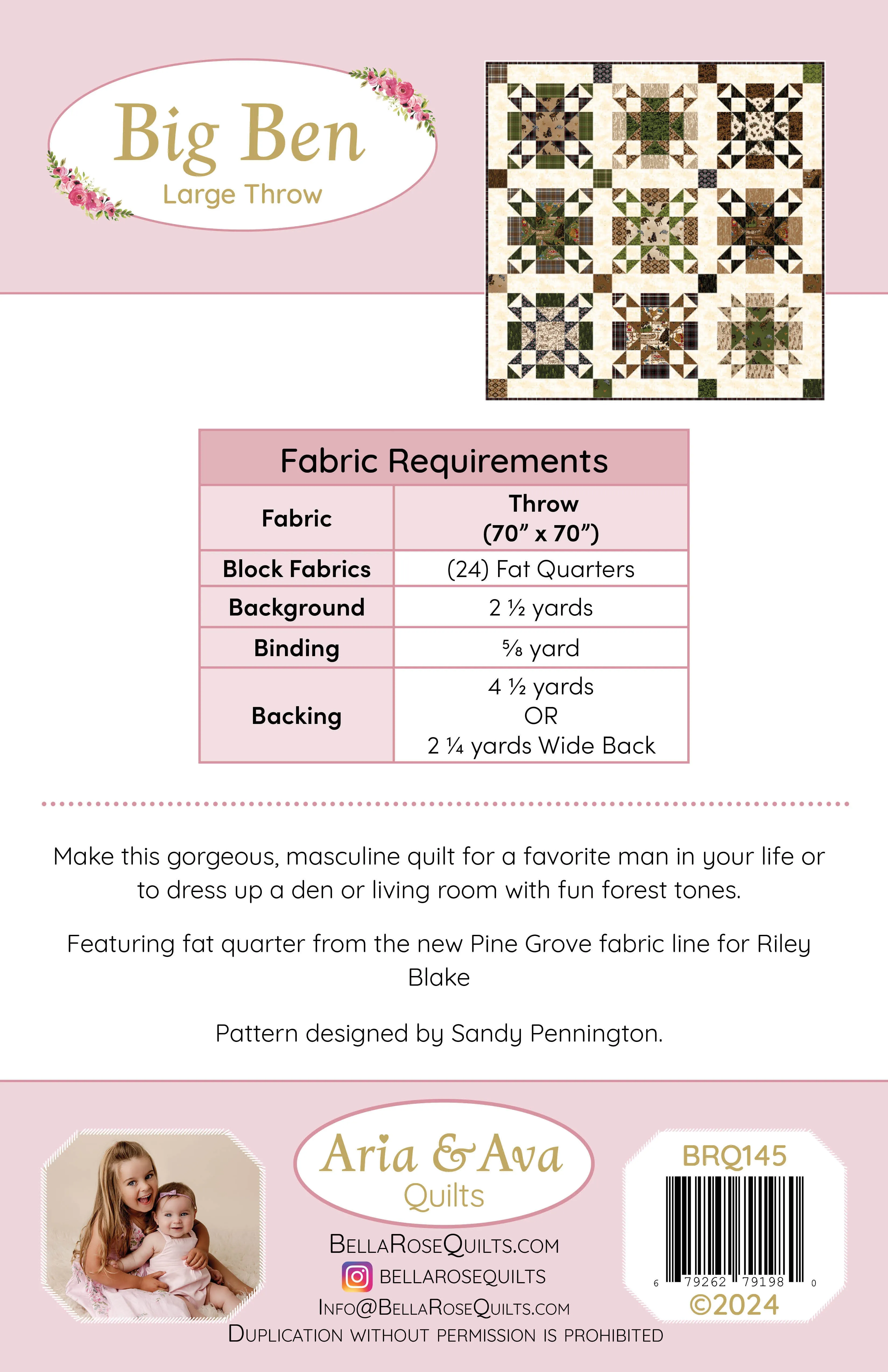 Big Ben ~ by Aria & Ava Quilts (Printed Pattern)