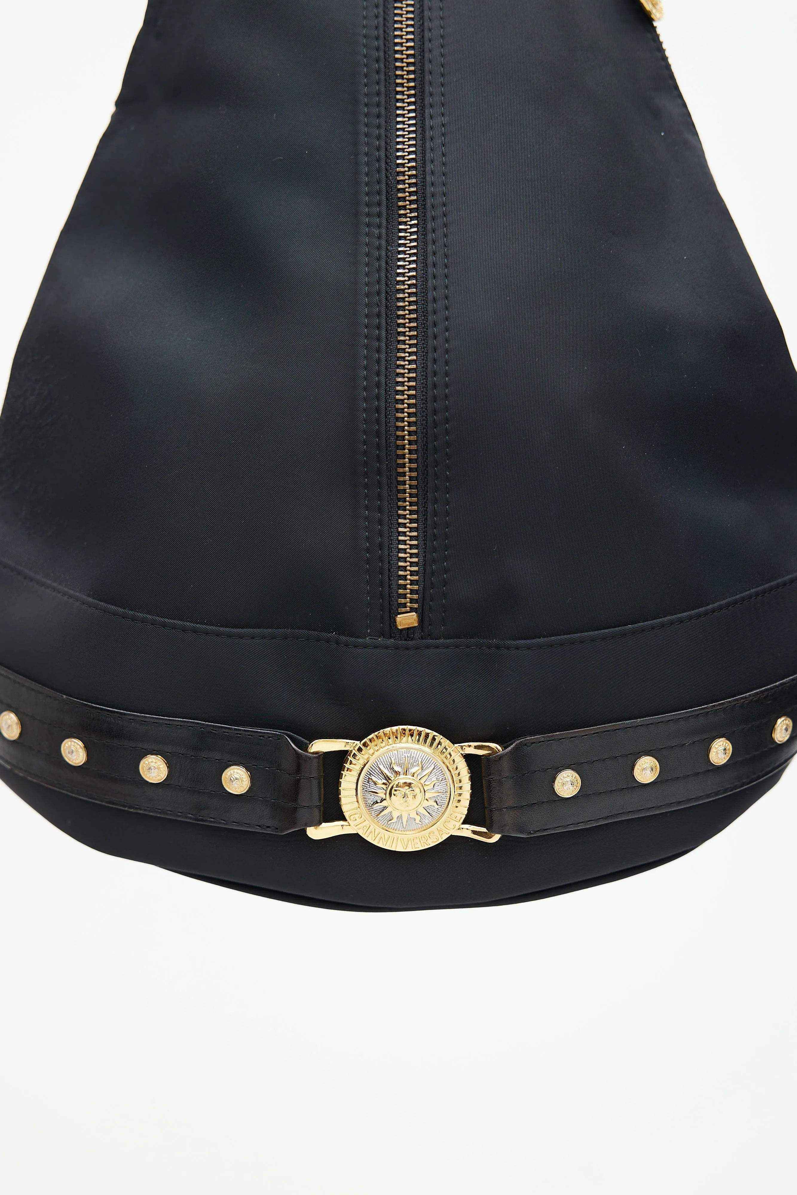 Black & Gold Nylon Logo Backpack