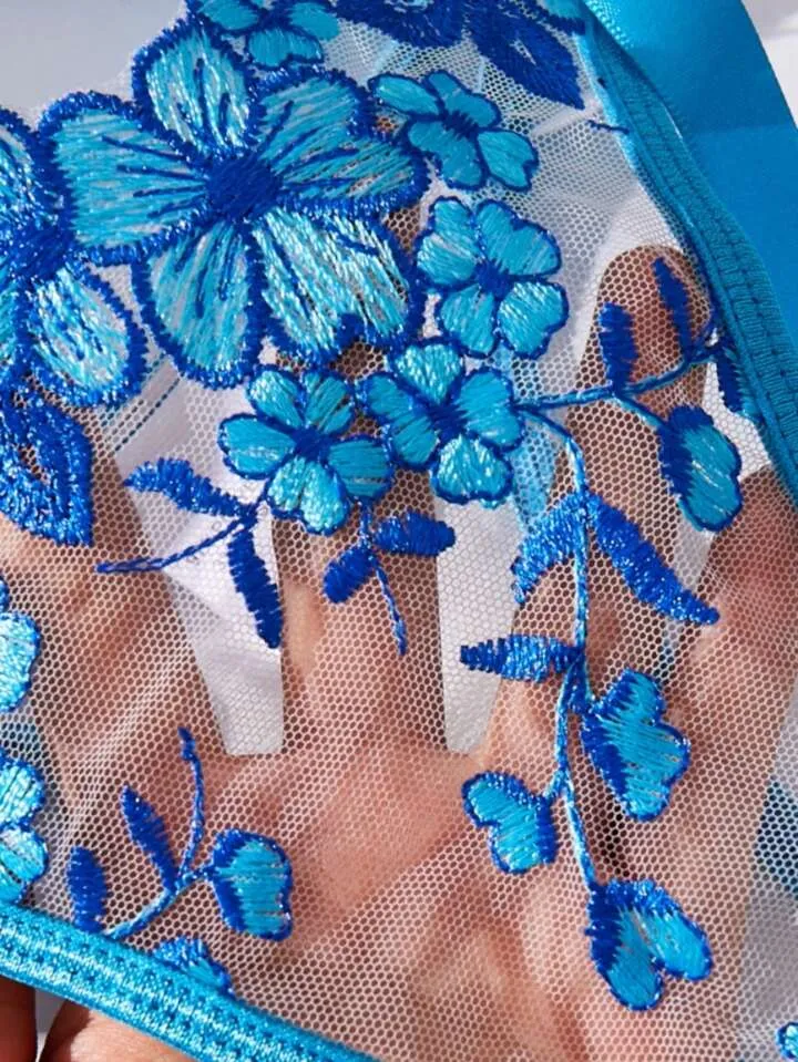 Blue Bralette Women’s Sexy Intimates Romantic Lingerie