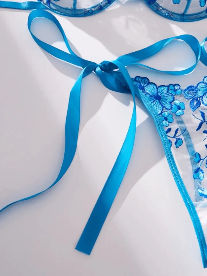 Blue Bralette Women’s Sexy Intimates Romantic Lingerie
