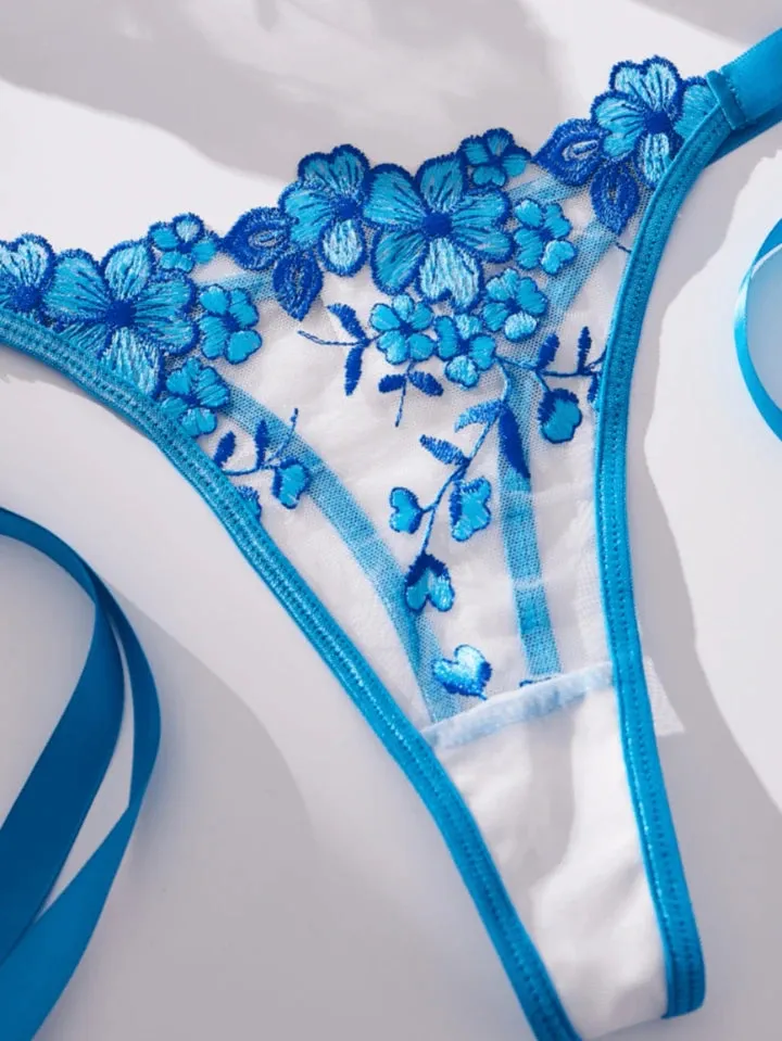 Blue Bralette Women’s Sexy Intimates Romantic Lingerie