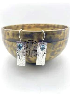 Blue Topaz Flower Earrings