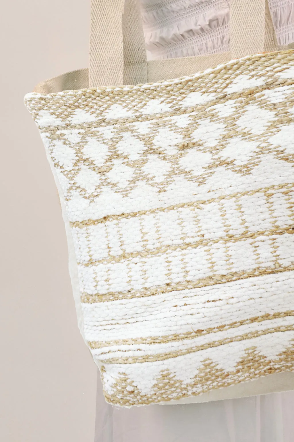 Bohemian White Tote Bag