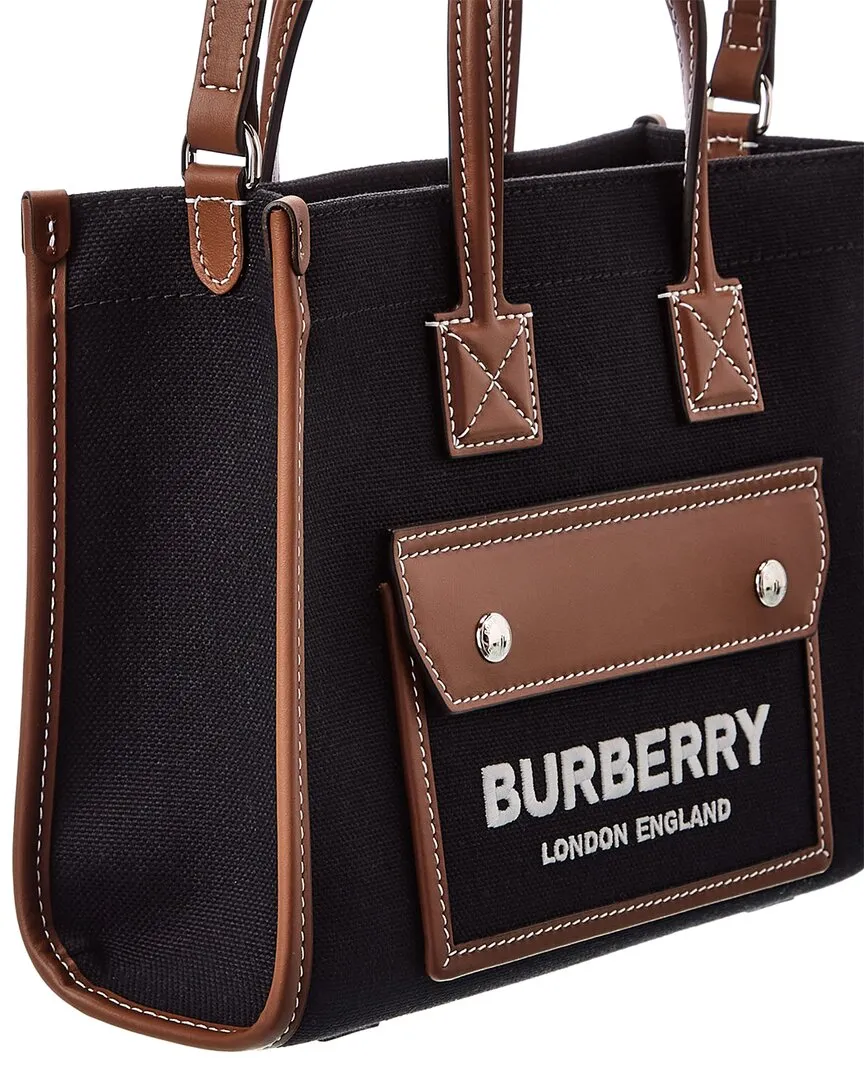 Burberry Freya Mini Canvas & Leather Tote