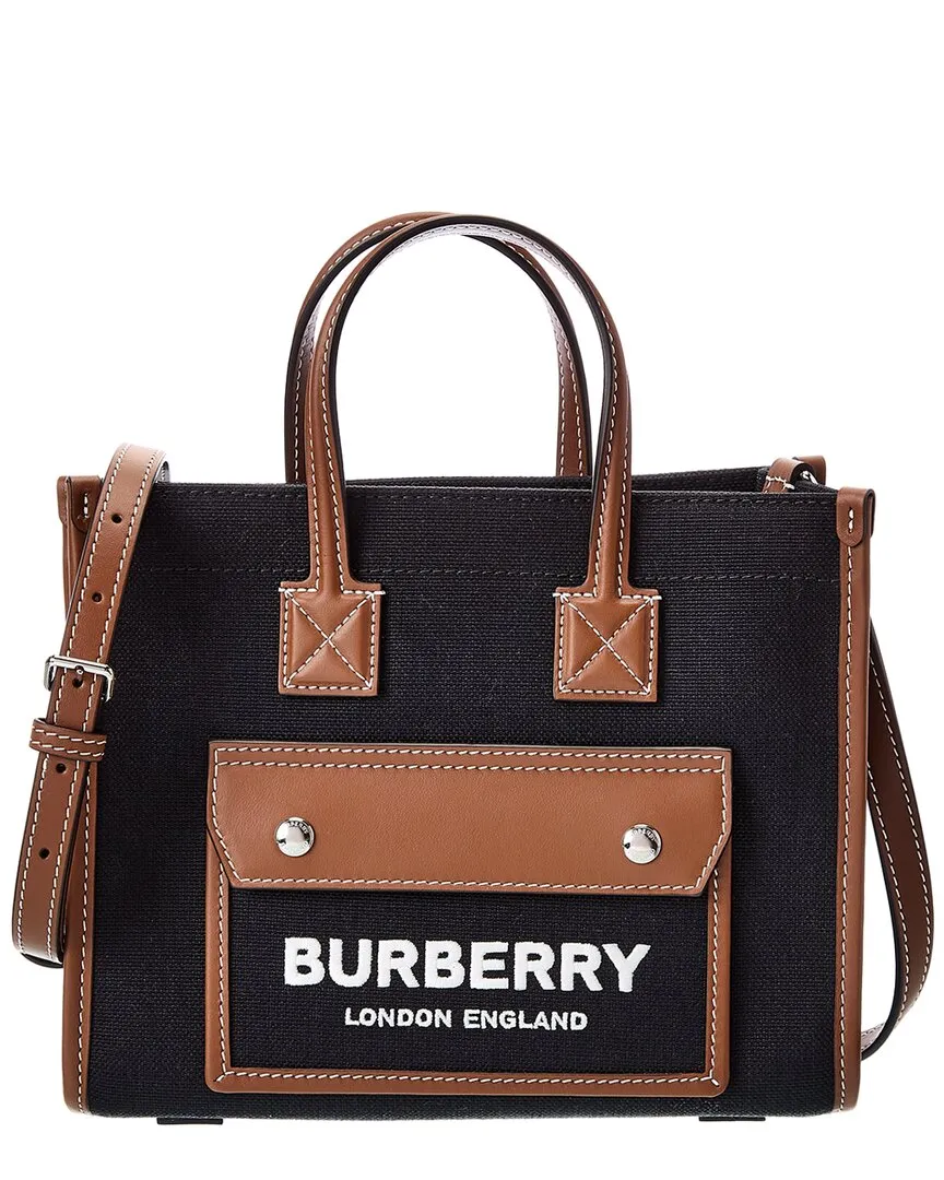 Burberry Freya Mini Canvas & Leather Tote