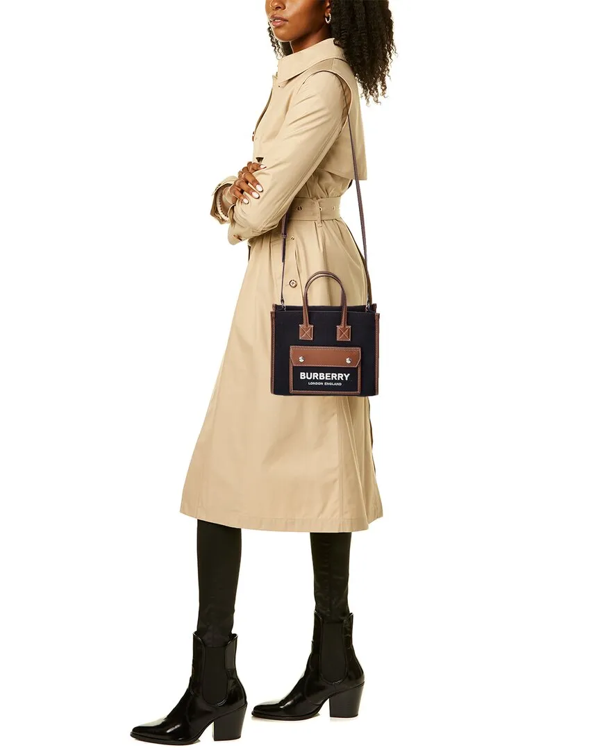 Burberry Freya Mini Canvas & Leather Tote