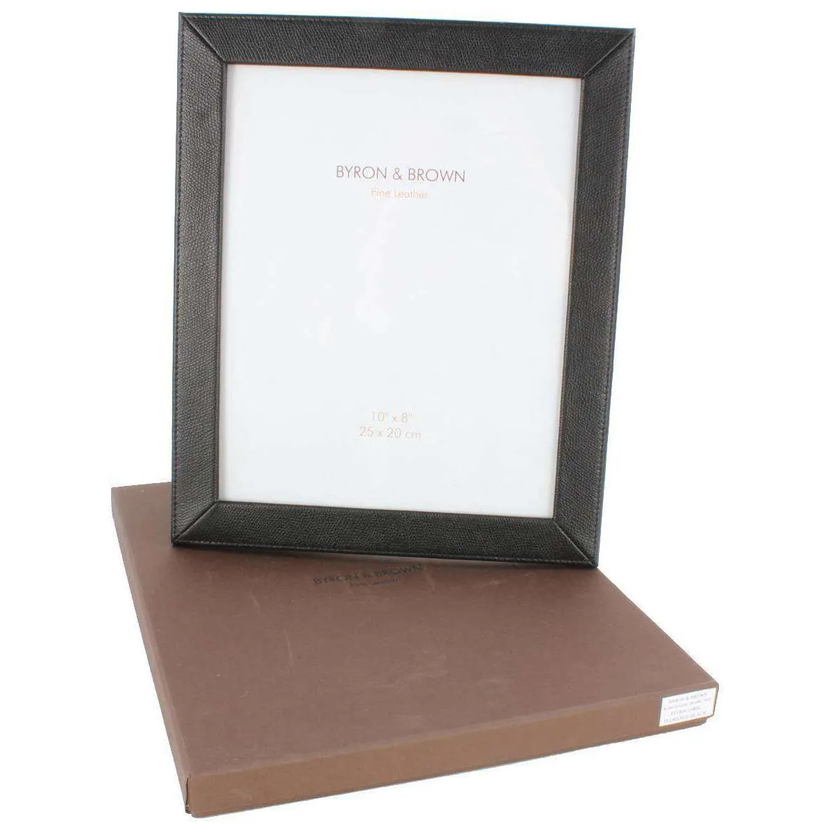 Byron and Brown Florence Slim Classic Leather Photo Frame 10x8 - Black