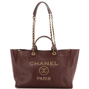 CHANEL Deauville Tote Studded Caviar Medium