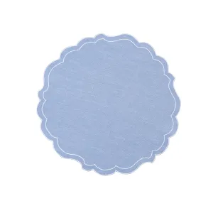 Coated Linen Papersmooth Placemat Periwinkle/White