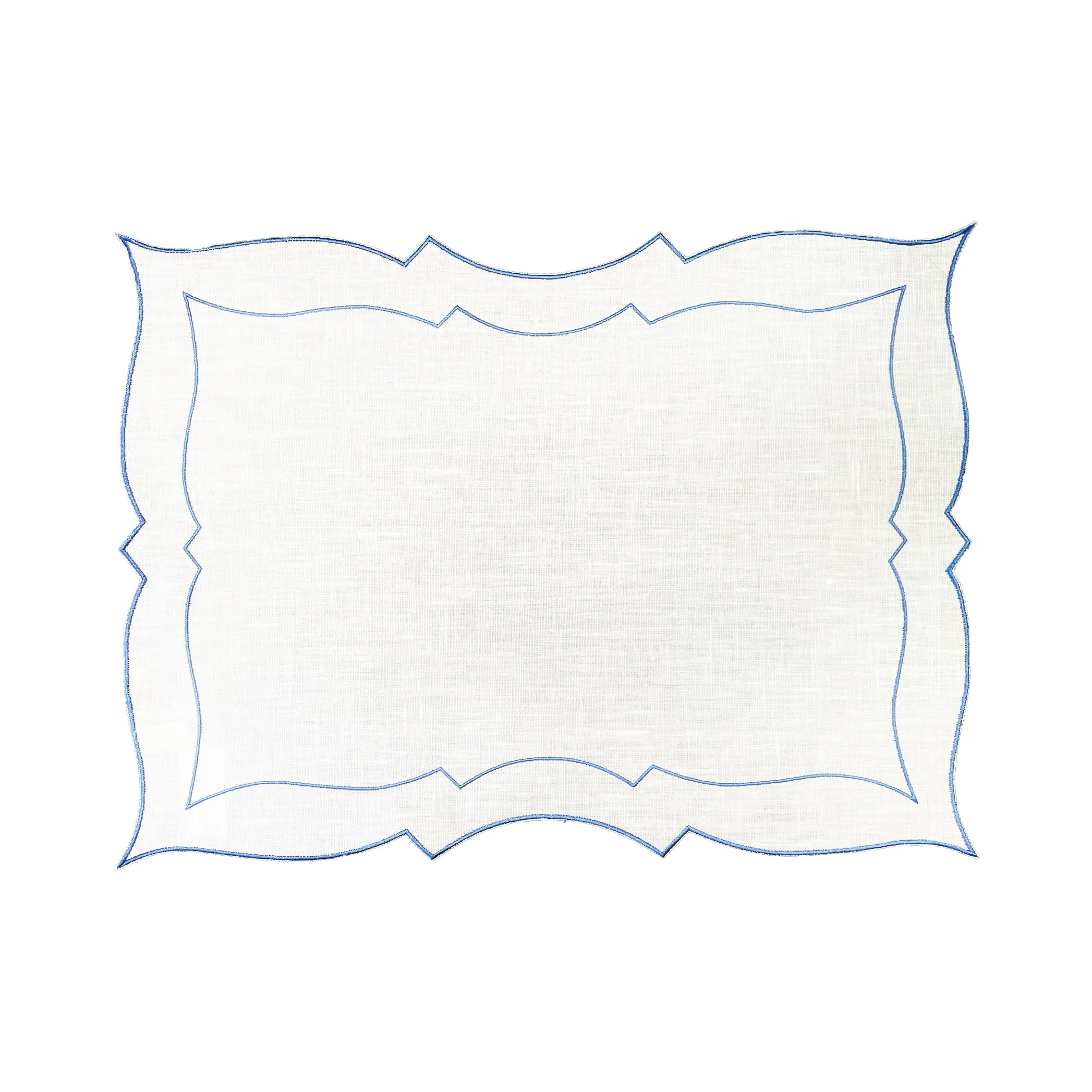 Coated Linen Placemat White/Navy