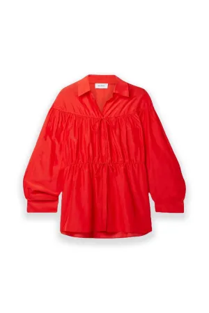 Cotton and Silk-blend Poplin Top