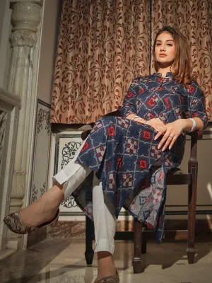 Divena A-Line Printed Rayon Kurta