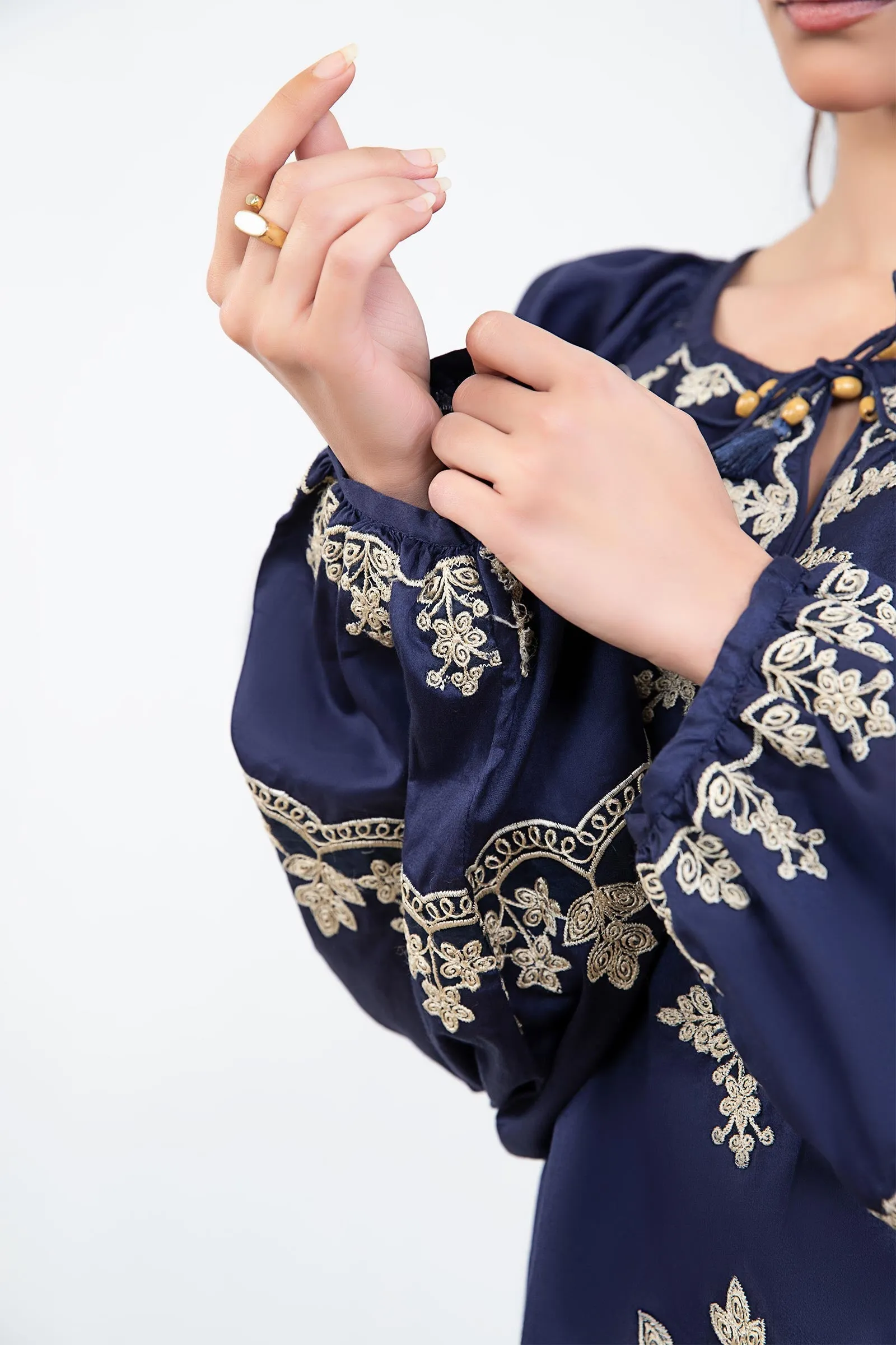 Embroidered Arabic Lawn Tunic Dress | MB-EF24-200