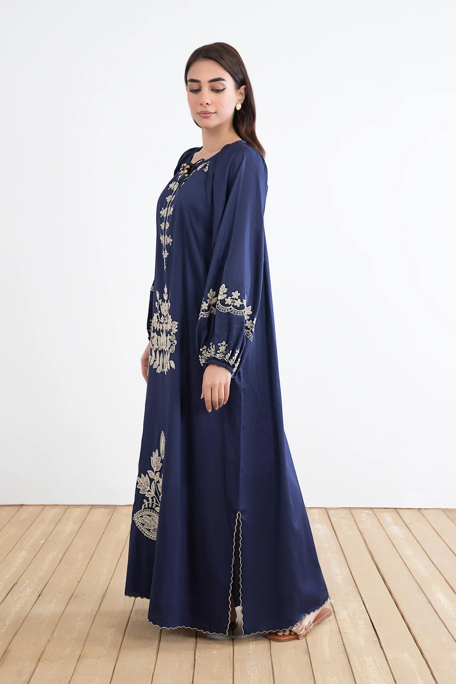 Embroidered Arabic Lawn Tunic Dress | MB-EF24-200