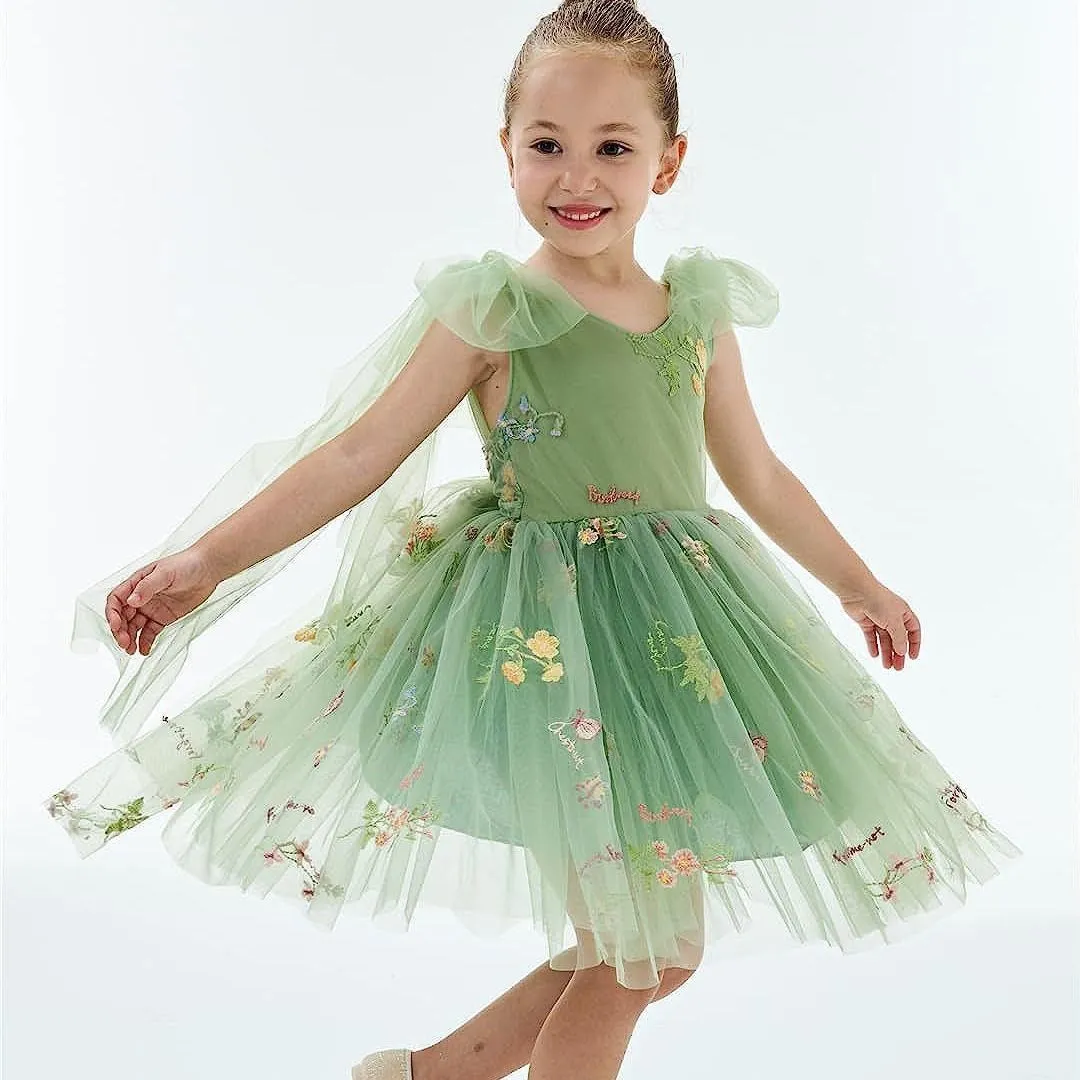 Enchanted Fairy Embroidered Dress in White