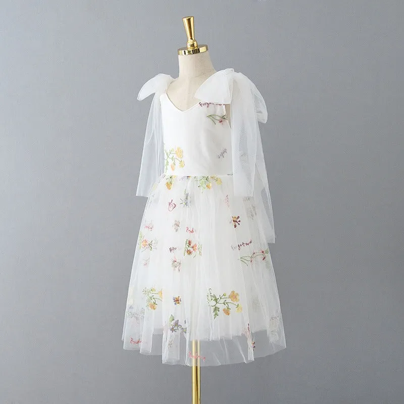 Enchanted Fairy Embroidered Dress in White