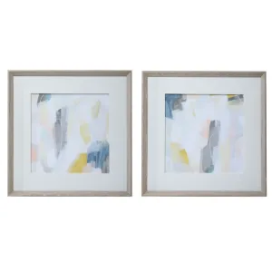 Fractal Pastel Abstract Wall Art by June Erica Vess Set of 2