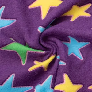 Funky Stars on Purple Printed Polar Fleece Design 188