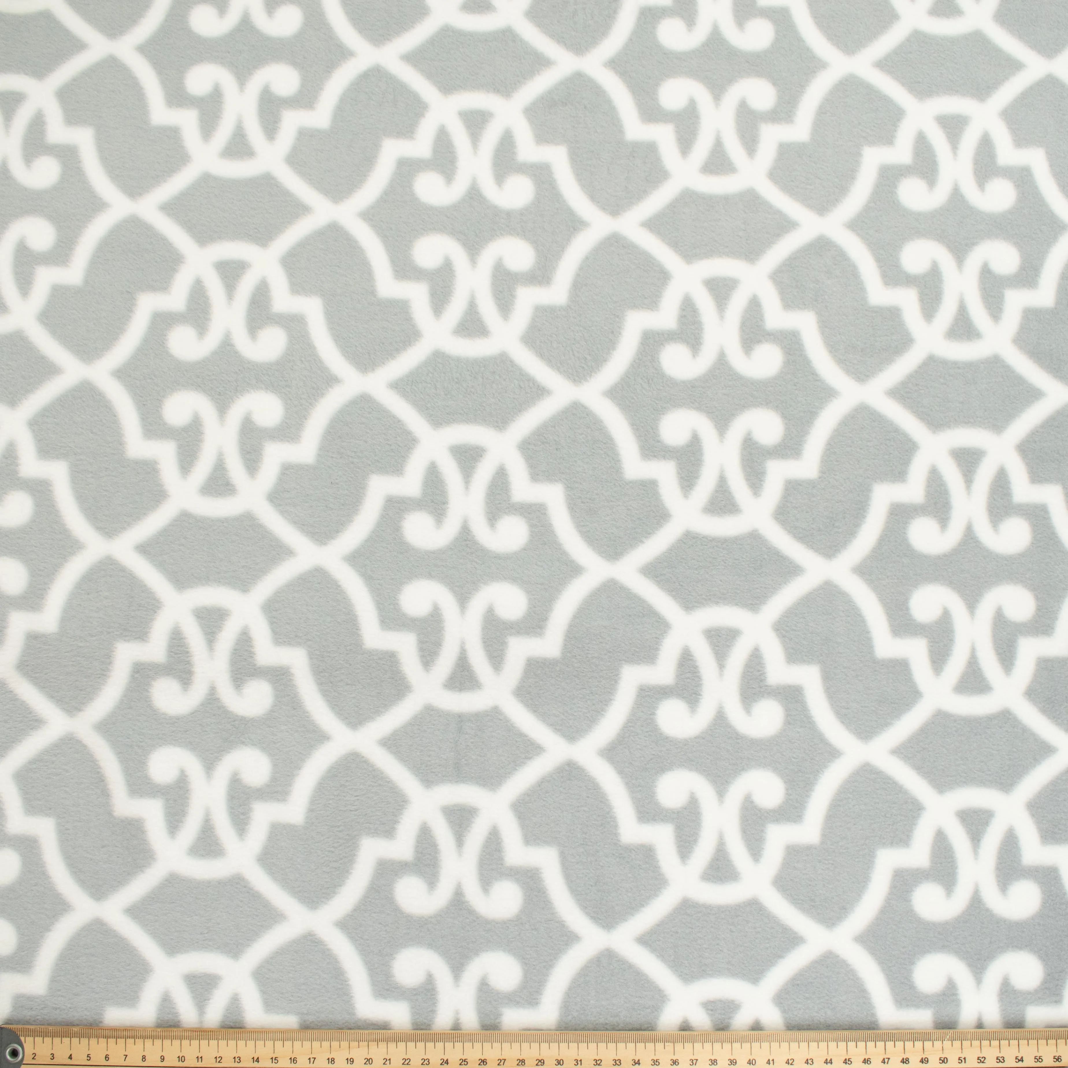 Geometry on Grey Printed Polar Fleece Design-A2