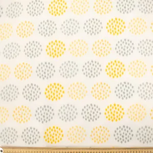 Grey & Yellow Dots on White Printed Polar Fleece #12