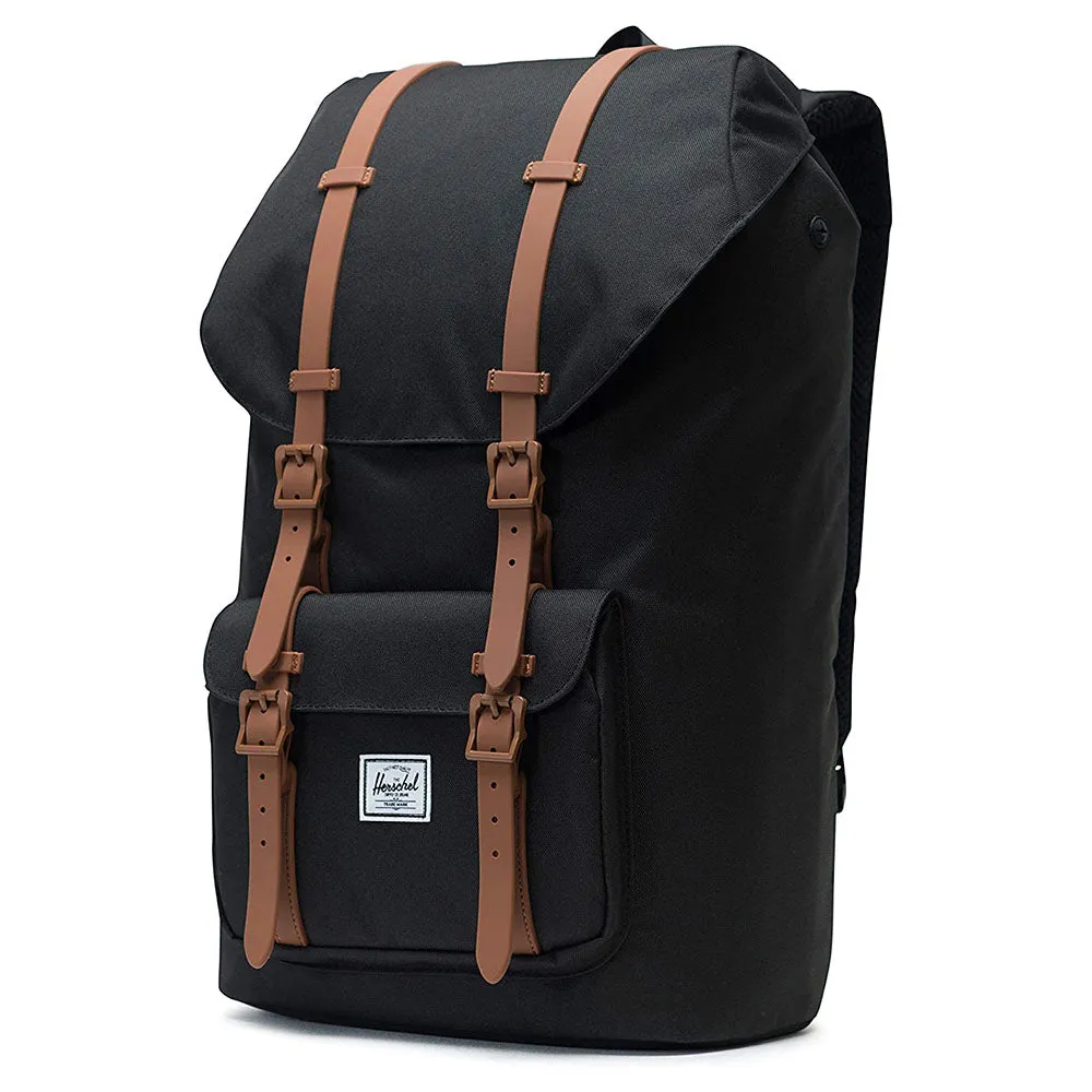 Herschel Unisex Black/Saddle Brown Classic 25L Little America Laptop Backpack - 10014-02462-OS