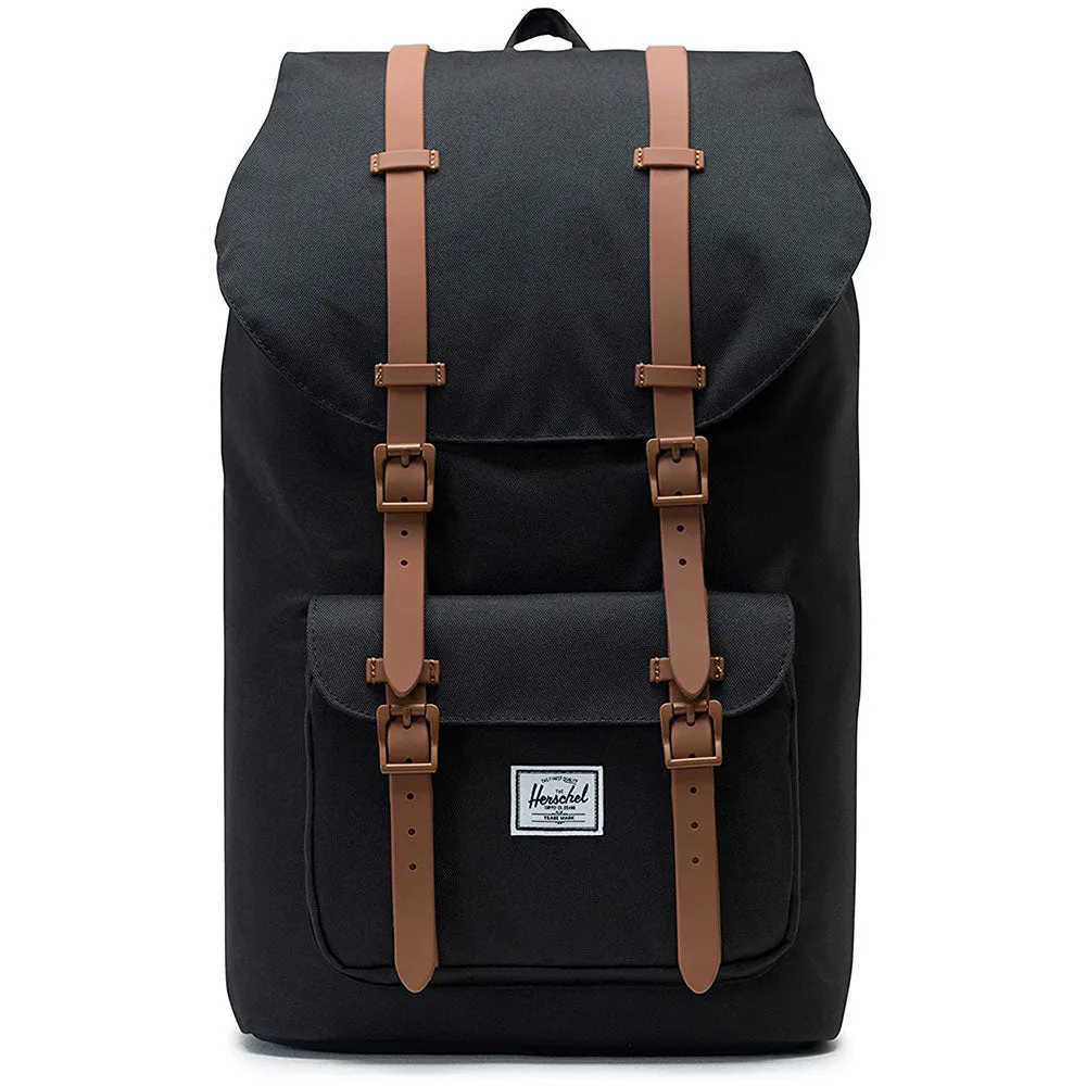 Herschel Unisex Black/Saddle Brown Classic 25L Little America Laptop Backpack - 10014-02462-OS