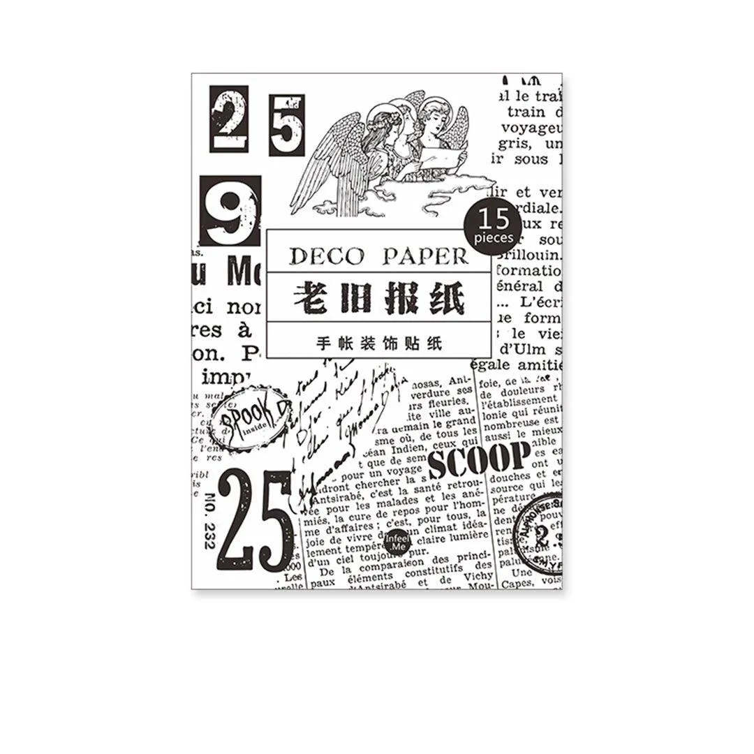 Infeel.Me simple black and white retro background stickers hand account decorative stickers NP-H7TAY-0337