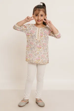 Jaipuri Cotton Printed Short Kurti for Girls