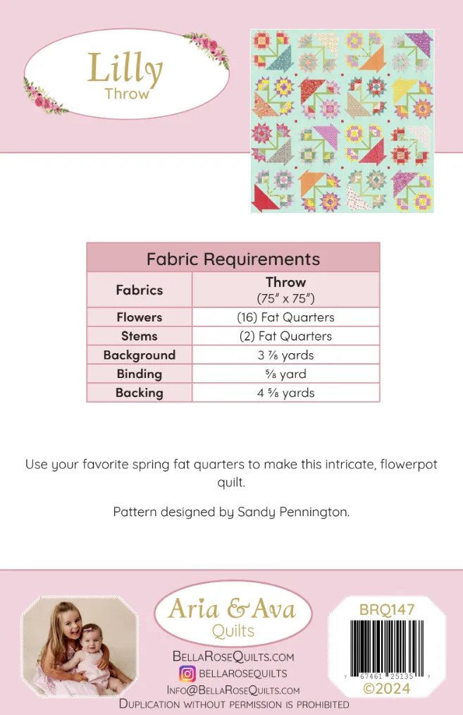 Lilly Quilt Pattern from Aria and Ava Quilts (Printed Pattern)