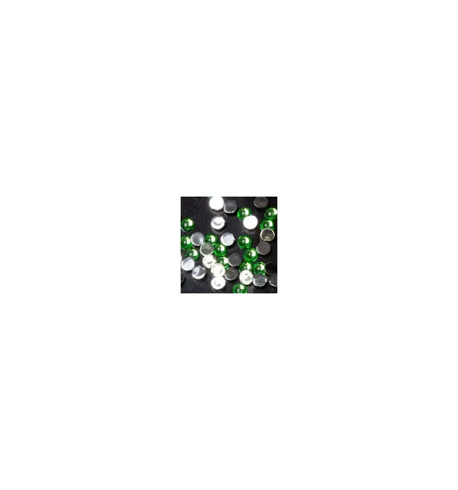 Magnetic Rhinestone Round L/Green Medium 100 pcs