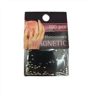 Magnetic Rhinestone Round L/Green Small 100 pcs (117508)