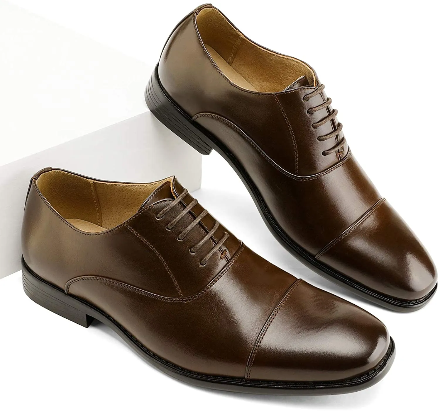 Men's Dark Brown Classic Lace-up Dress Shoes