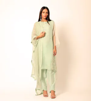 Mint Green Embroidered Kurta Set