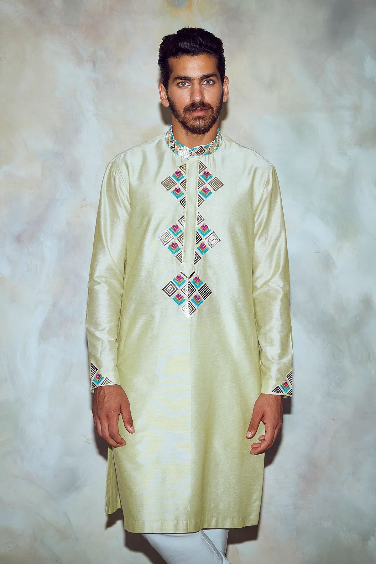 Mint Green Embroidered Kurta