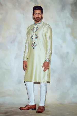 Mint Green Embroidered Kurta