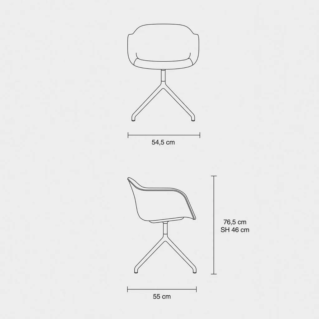 Muuto Fiber armchair, swivel base w.o. return, cognac - black